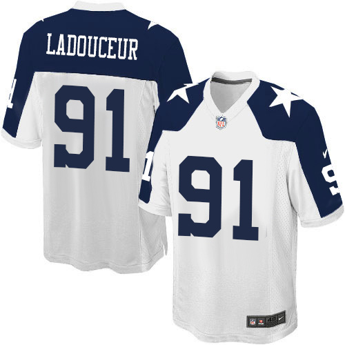 Men's Game L. P. Ladouceur Nike Jersey White Alternate - #91 Throwback NFL Dallas Cowboys